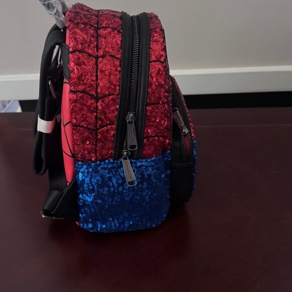 Loungefly Marvel Sequins Spiderman Mini Backpack New with Tags - Picture 8 of 13